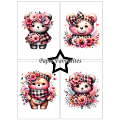 Paper Favourites - Blok A6 - Bear with flowers / Bamse med blomster