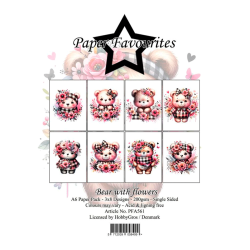 Paper Favourites - Blok A6 - Bear with flowers / Bamse med blomster