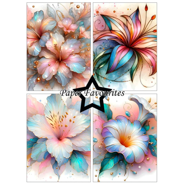 Paper Favourites - Blok A6 - Abstract flowers / Abstrakte blomster
