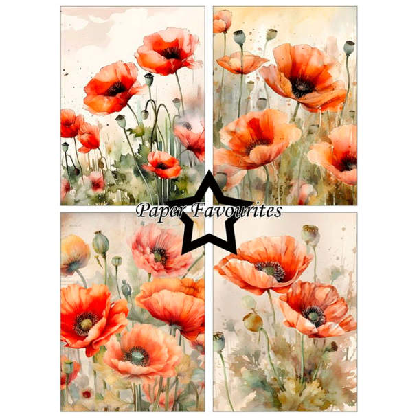 Paper Favourites - Blok A6 - Poppy / Valmuer