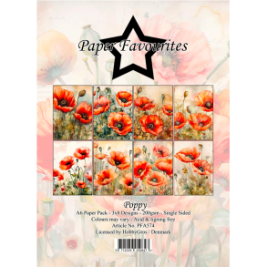 Paper Favourites - Blok A6 - Poppy / Valmuer