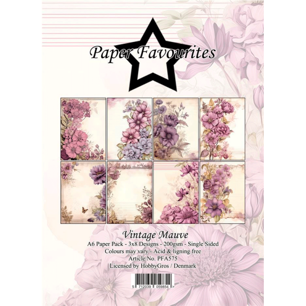Paper Favourites - Blok A6 - Vintage Mauve / Gammeldags mauve