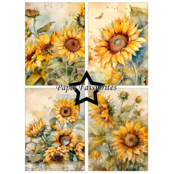 Paper Favourites - Blok A6 - Vintage Sunflower / Gammeldags solsikke