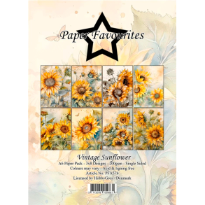 Paper Favourites - Blok A6 - Vintage Sunflower / Gammeldags solsikke