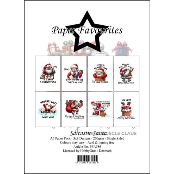 Paper Favourites - Blok A6 - Sarcastic Santa / Sarkastisk julemand