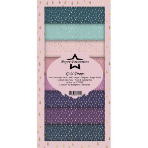 Paper Favourites - Blok Slim Card - Gold Drops / Guld drber