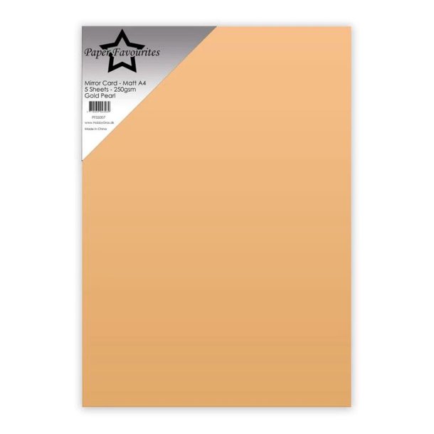 Paper Favourites - Mirror Card Mat- 250g - A4 - Gold Pearl