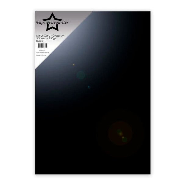 Paper Favourites - Mirror Card Glossy- 250g - A4 - Black