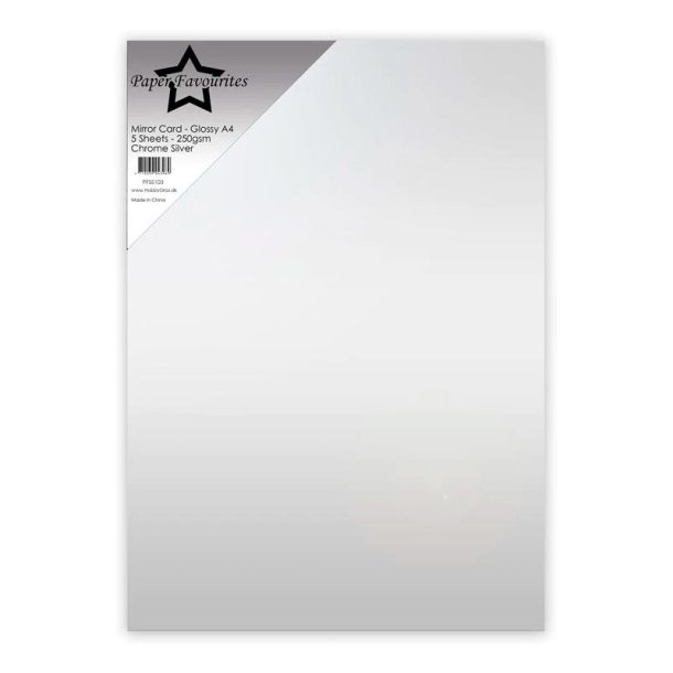 Paper Favourites - Mirror Card Glossy- 250g - A4 - Chrome Silver