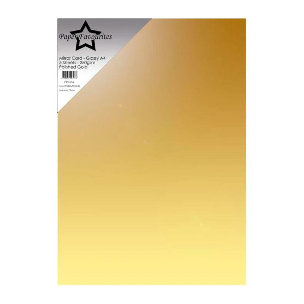 Paper Favourites - Mirror Card Glossy- 250g - A4 - Polished Gold