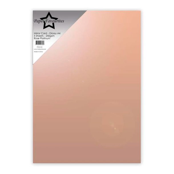 Paper Favourites - Mirror Card Glossy- 250g - A4 - Rose Platinum