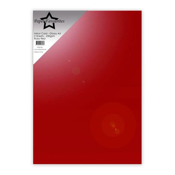 Paper Favourites - Mirror Card Glossy- 250g - A4 - Ruby Red