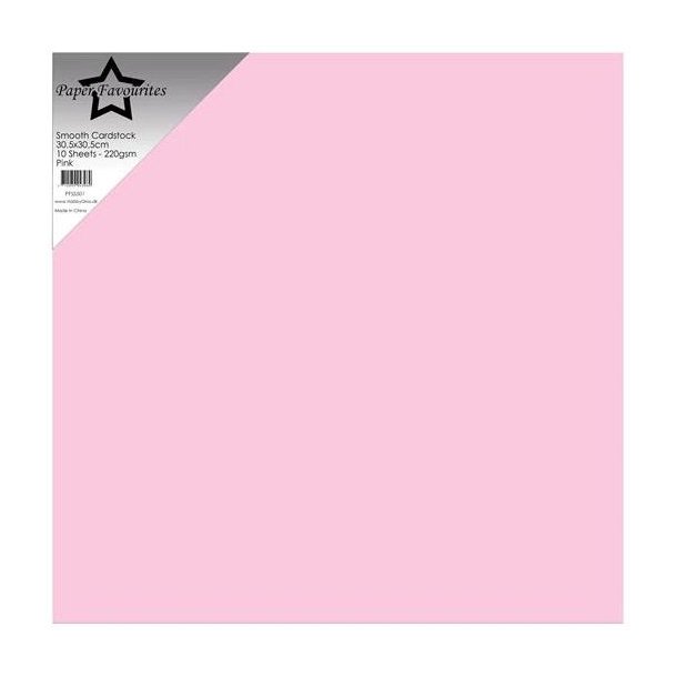 Paper Favourites - 30x30 Karton - Smooth - 10stk - Pink