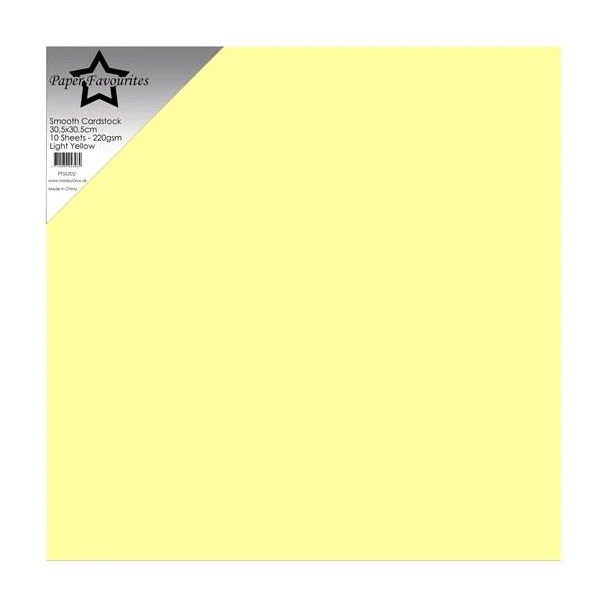 Paper Favourites - 30x30 Karton - Smooth - 10stk - Light Yellow