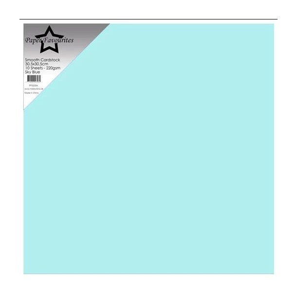 Paper Favourites - 30x30 Karton - Smooth - 10stk - Sky Blue