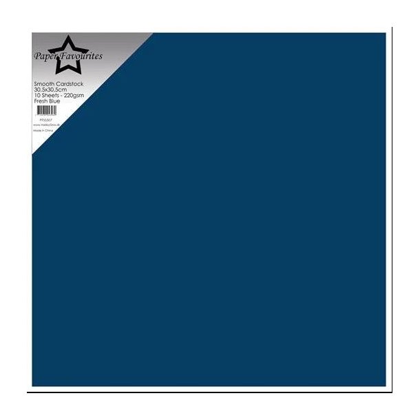 Paper Favourites - 30x30 Karton - Smooth - 10stk - Fresh Blue