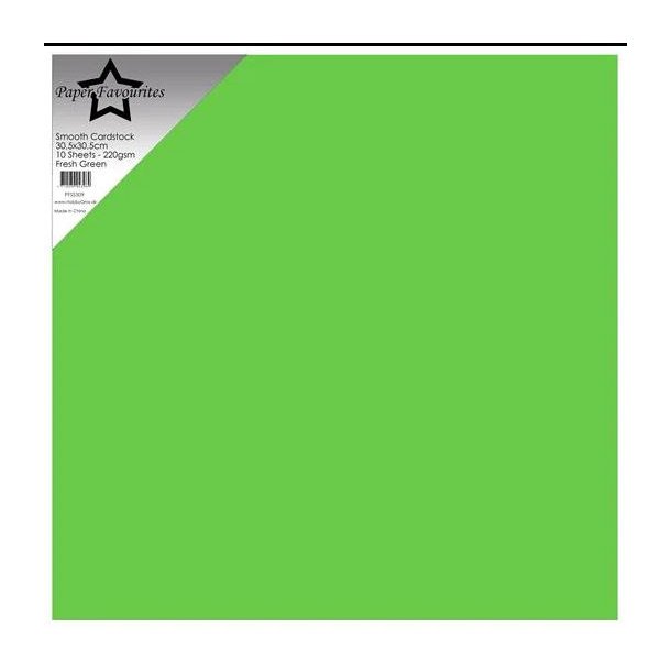 Paper Favourites - 30x30 Karton - Smooth - 10stk - Fresh Green