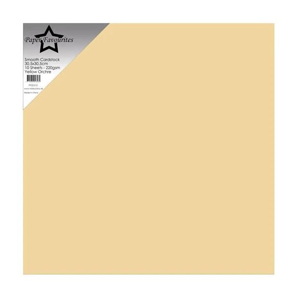 Paper Favourites - 30x30 Karton - Smooth - 10stk - Yellow Orchre
