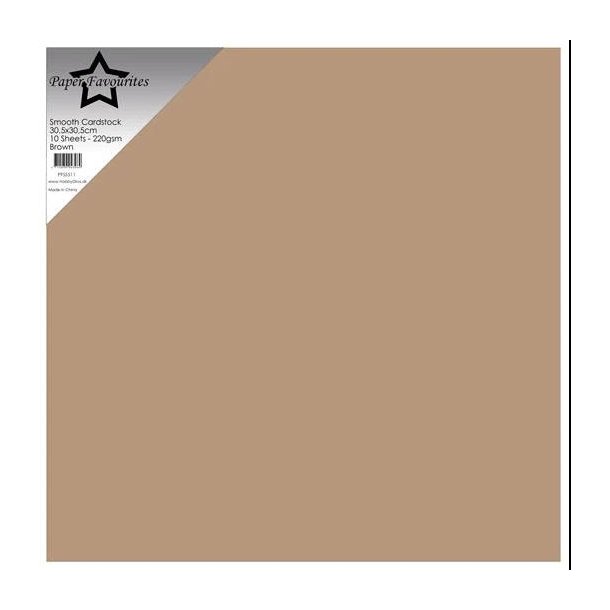 Paper Favourites - 30x30 Karton - Smooth - 10stk - Brown