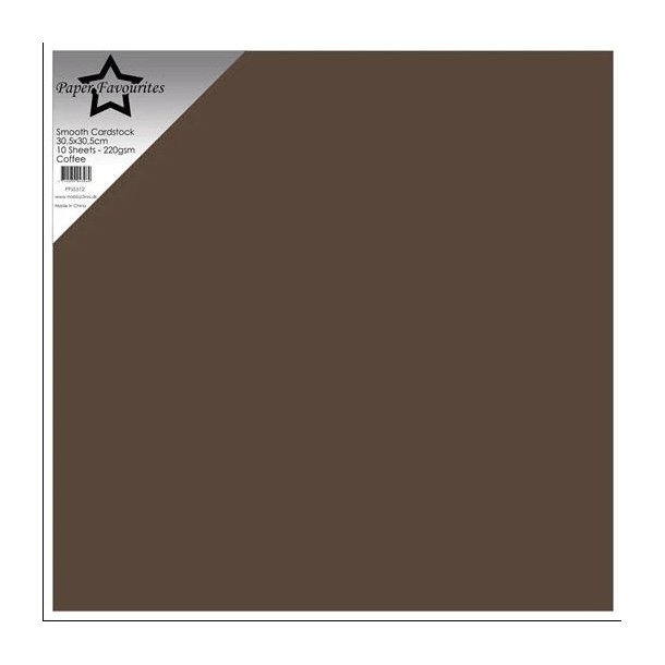 Paper Favourites - 30x30 Karton - Smooth - 10stk - Coffee