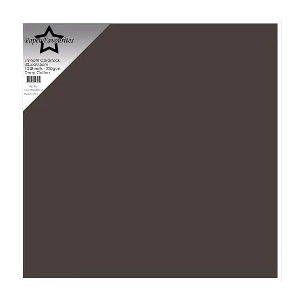 Paper Favourites - 30x30 Karton - Smooth - 10stk - Deep Coffee