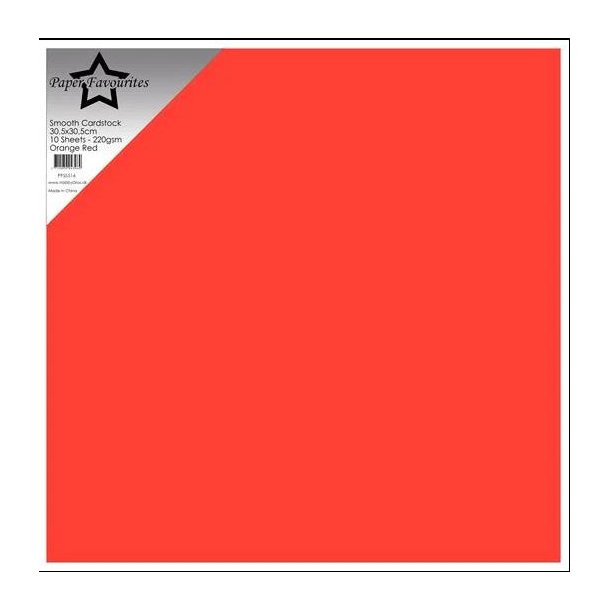Paper Favourites - 30x30 Karton - Smooth - 10stk - Orange Red