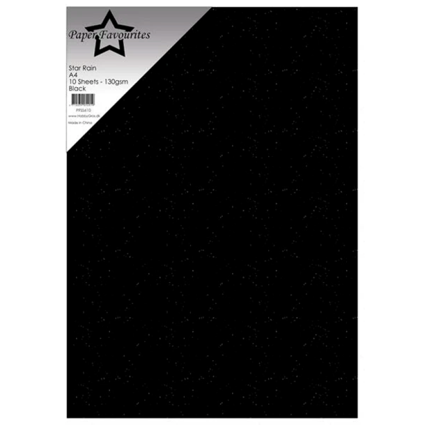 Paper Favourites - Star Rain - 130gr. - A4 - Black