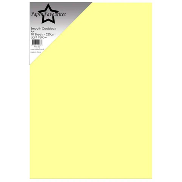 Paper Favourites - Smooth - 220g - A4 - Light Yellow