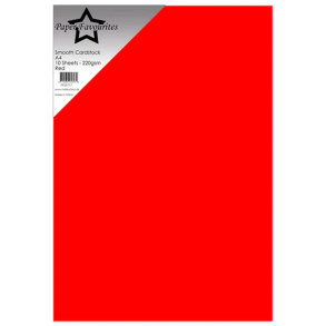 Paper Favourites - Smooth - 220g - A4 - Red / Orange Red
