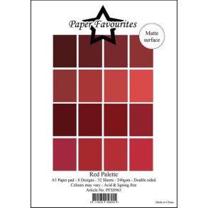 Paper Favourites - Blok A5 - Solid Colours - Red Palette / R�d Palette