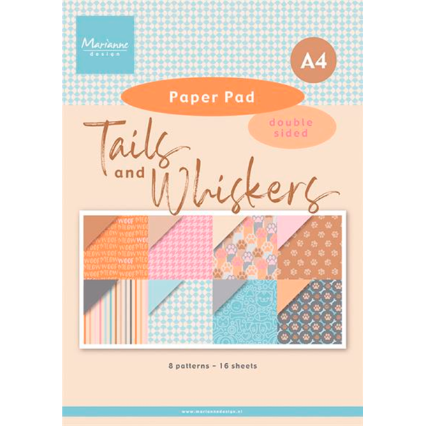 Marianne Design - Blok A4 - Tails & Whiskers / Haler og knurhr