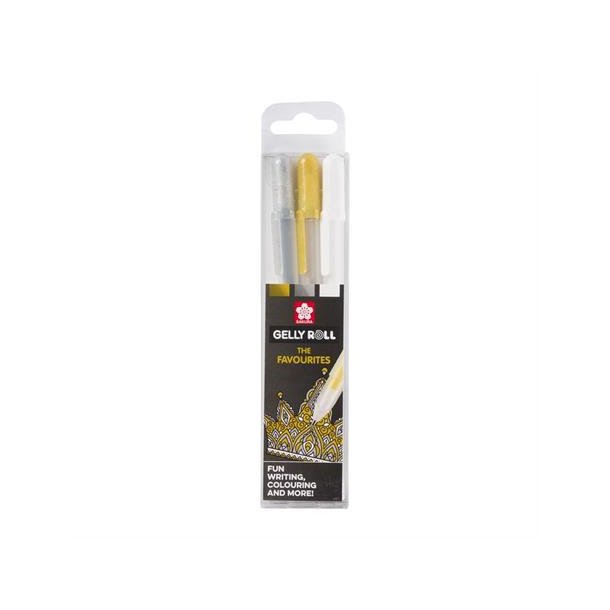 Gelly Roll Pens - Guld, Slv og Hvid
