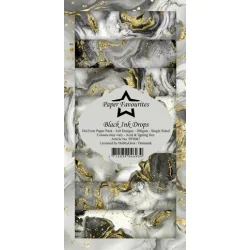 Paper Favourites - Blok Slim Card - Black Ink Drops / Sort blk