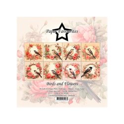 Paper Favourites - Blok 12" - Birds and Flowers - 200gsm - 8 ark