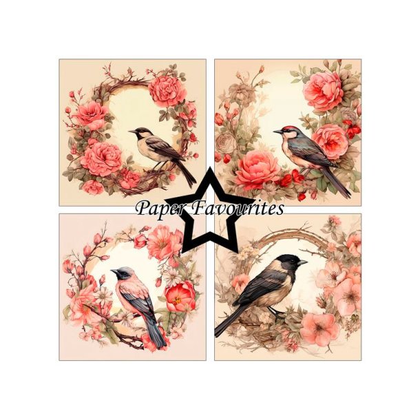 Paper Favourites - Blok A5 - Birds and Flowers / Fugle og blomster