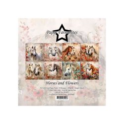 Paper Favourites - Blok 12" - Horses and Flowers - 200gsm - 8 ark