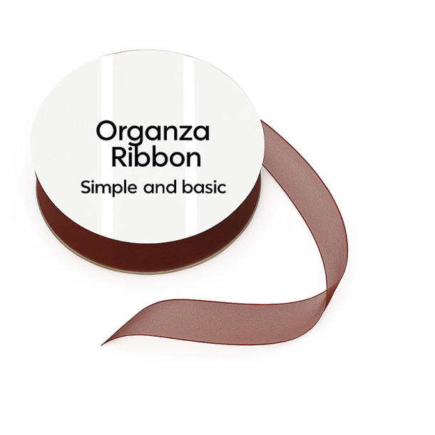 Simple and Basic - Organza-bnd - Rusty Brown / Rusten brun