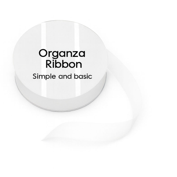 Simple and Basic - Organza-bnd - Hvid