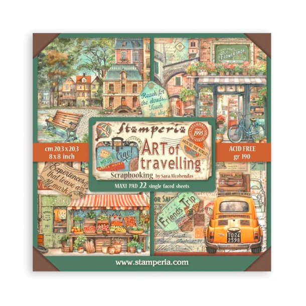 Stamperia - Blok 8'' - Art of Traveling Maxi 
