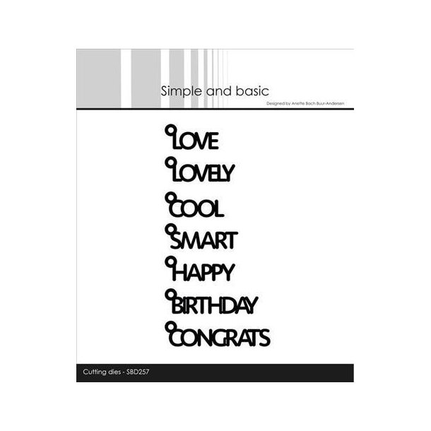 Simple and Basic - Die - "Texts w-Hanger - English"