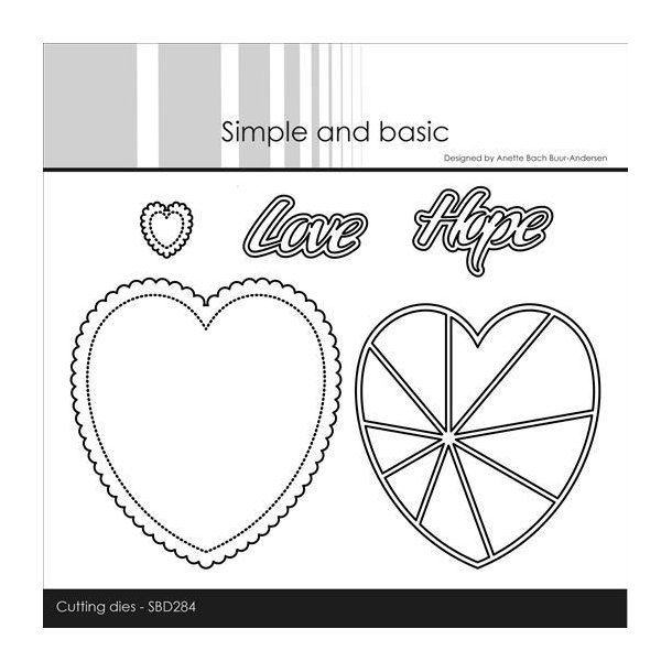 Simple and Basic - Die - Patchwork hjerte med muslinge kant