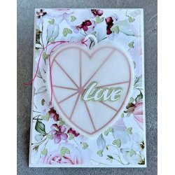 Simple and Basic - Die - Patchwork hjerte med muslinge kant