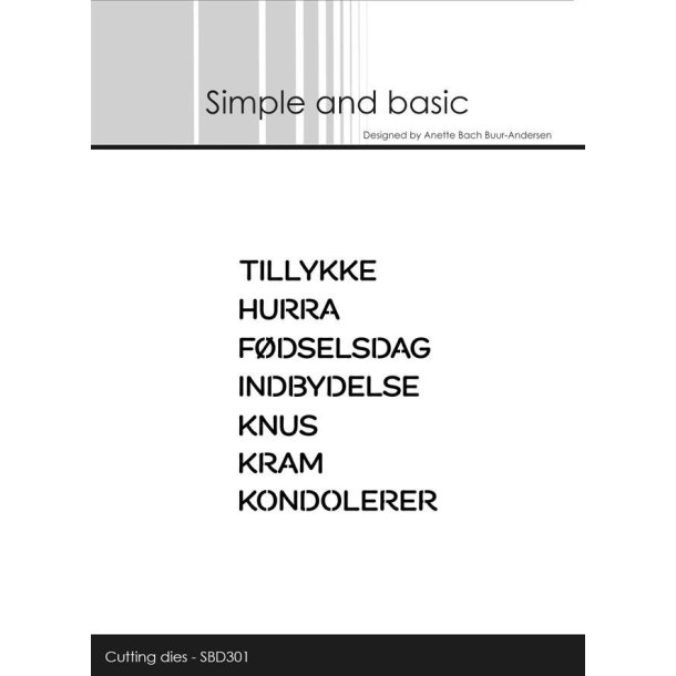 Simple and Basic - Die - Cut words - Danish texts #1