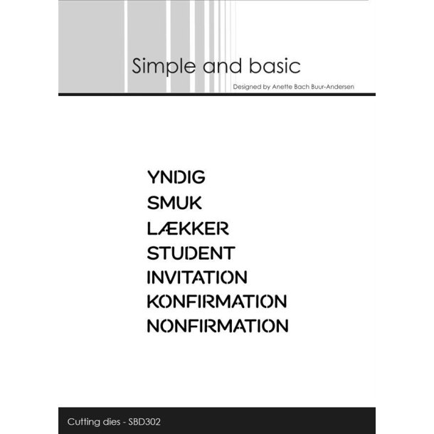 Simple and Basic - Die - Cut words - Danish texts #2