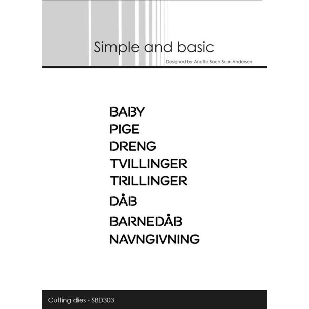 Simple and Basic - Die - Cut words - Danish texts #3