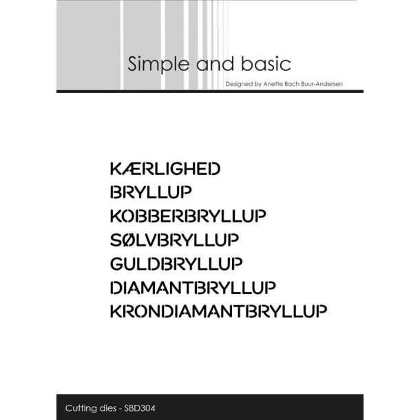 Simple and Basic - Die - Cut words - Danish texts #4