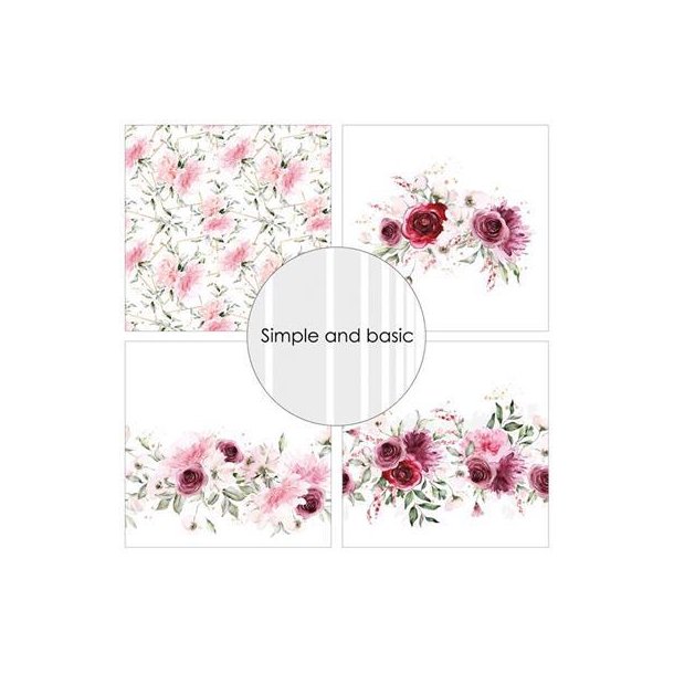 Simple and Basic - Blok 12" - Water Colour Roses