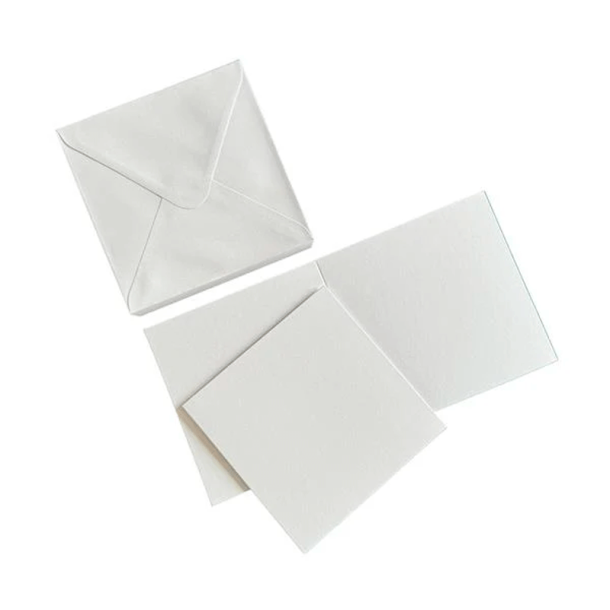 Kort og kurverter - 10x10cm - 50 stk - Pure White