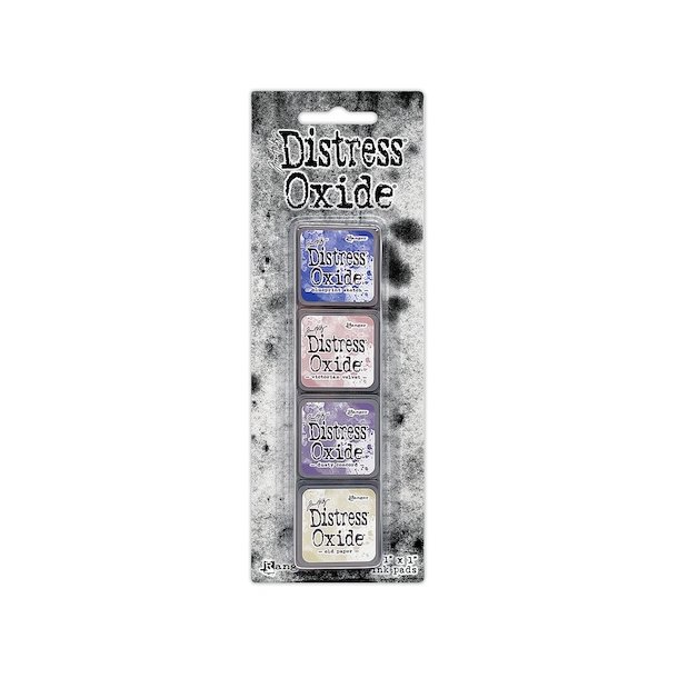 Distress Mini Oxide Kit 11 - Blueprint sketch,Victorian velvet,Dusty concord,Old paper