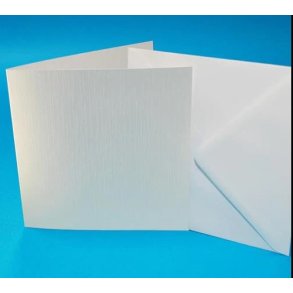 Kort og kuverter - Hvid - 12,5 x 12,5 cm - 50 stk. 